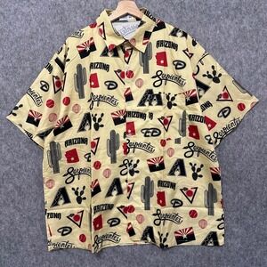 NEW Cox Arizona Diamondbacks Cactus Serpientes Graphic Button Up Shirt Men's XL